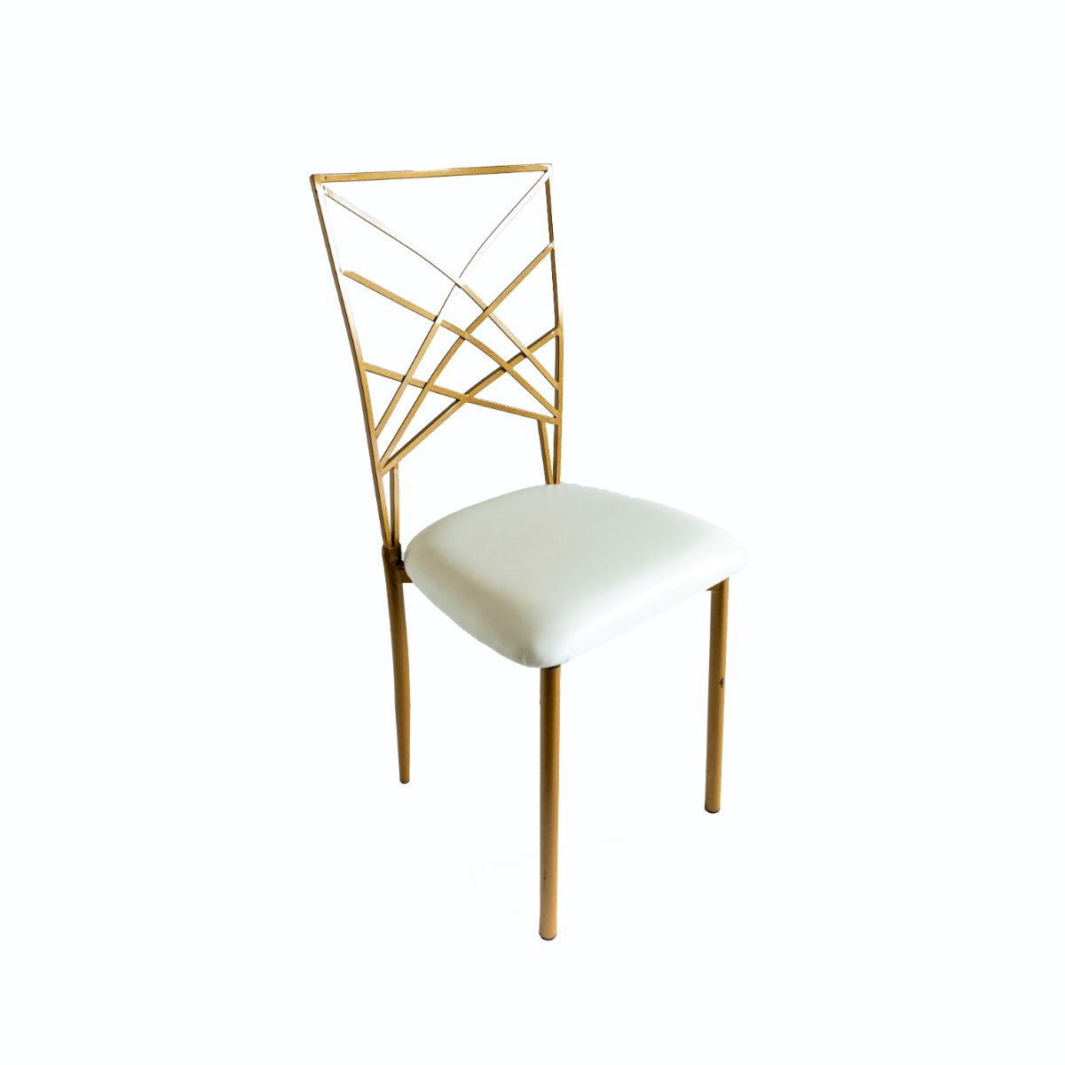  Gold Chameleon Chair with White Cushion 
