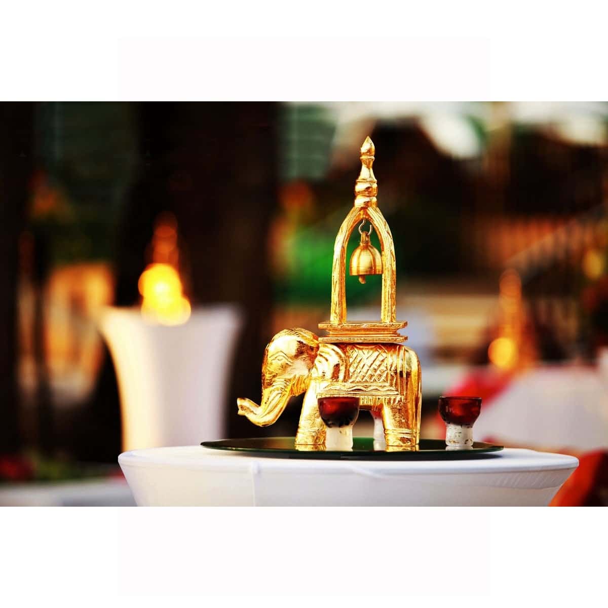  Gold Elephant with Bell 