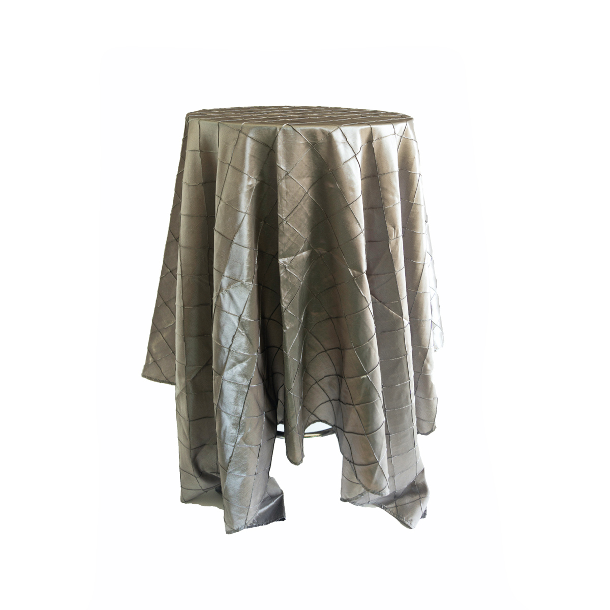  Silver Pintuck Square Overlay Tablecloth 